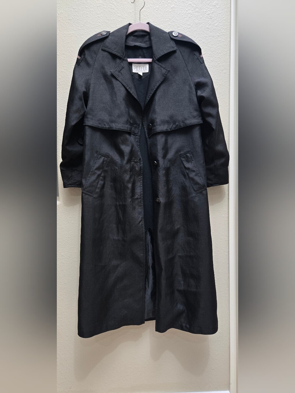 Classic Women's Black Long Trench Coat